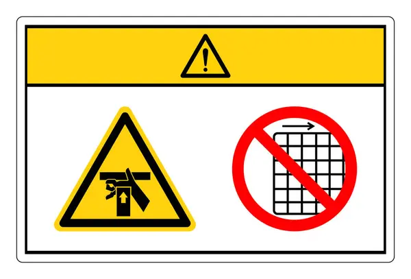 Attention Force Écrasement Main Bas Retirez Pas Signe Symbole Garde — Image vectorielle
