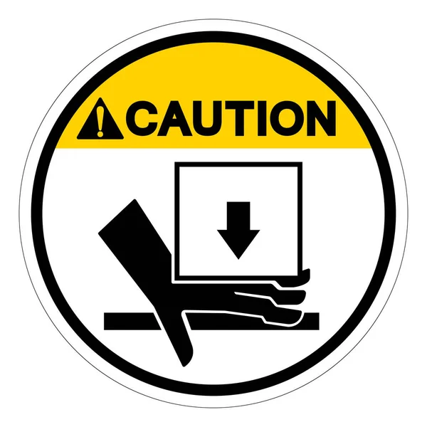 Fuerza Aplastamiento Mano Precaución Desde Arriba Signo Símbolo Ilustración Vectores — Vector de stock