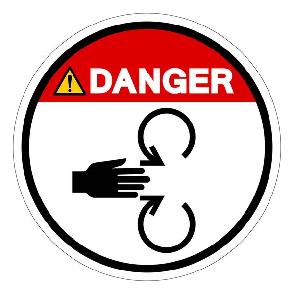 Danger Hand Crush Rotating Hazard Symbol Sign Vector Illustration Isolate — Stock Vector