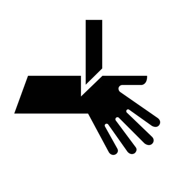 Icône Noire Danger Coupe Main Illustration Vectorielle Isolement Sur Étiquette — Image vectorielle