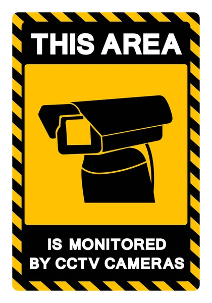 Obszar Ten Jest Monitorowany Przez Kamery Cctv Symbol Znak Ilustracja — Wektor stockowy