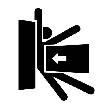 Yan Siyah Simgeden Vücut Çarpma Gücü, Vektör İllüstrasyonu, Beyaz Arkaplan Etiketinde Tecrit. EPS10