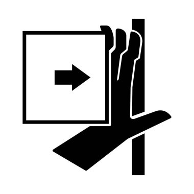 Siyah Simgenin Üzerinden El Çarpması Gücü, Vektör İllüstrasyonu, Beyaz Arkaplan Laboratuvarında Tecrit. EPS10