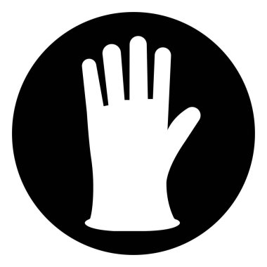 Eldiven Koruma Sembolü, Vektör İllüstrasyonu, Beyaz Arkaplan Etiketinde İzole Etki. EPS10