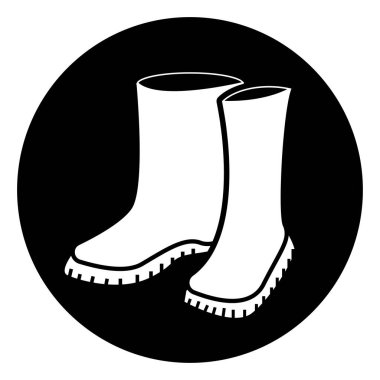 Ayağınızı Koruma Sembolü İşareti, Vektör İllüzyonu, Beyaz Arkaplan Etiketinde İzole EPS10.