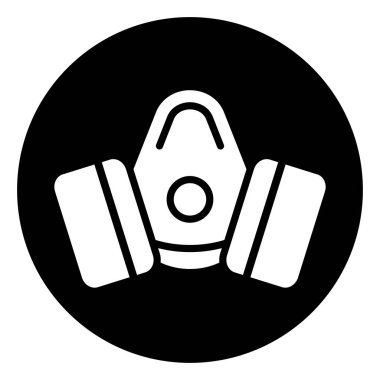 Solunum Cihazı Sembolü İşareti, Vektör İllüzyonu, Beyaz Arkaplan Etiketinde İzole EPS10