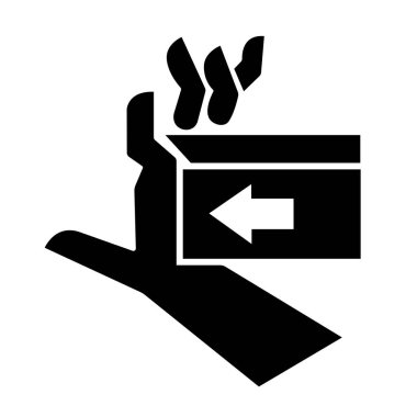 Sağ El Çarpma Gücü Siyah Simge, Vektör İllüzyonu, Beyaz Arkaplan Etiketinde Tecrit. EPS10