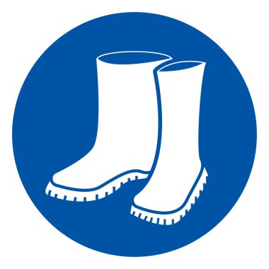 Ayağınızı Koruma Sembolü İşareti, Vektör İllüzyonu, Beyaz Arkaplan Etiketinde İzole EPS10.