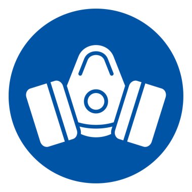 Solunum Cihazı Sembolü İşareti, Vektör İllüzyonu, Beyaz Arkaplan Etiketinde İzole EPS10