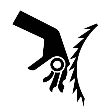 Tehlike Simgesi Kesme, Vektör İllüstrasyonu, Beyaz Arkaplan Etiketinde Tecrit. EPS10