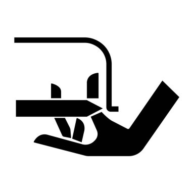 Tehlike Simgesi Kesme, Vektör İllüstrasyonu, Beyaz Arkaplan Etiketinde Tecrit. EPS10