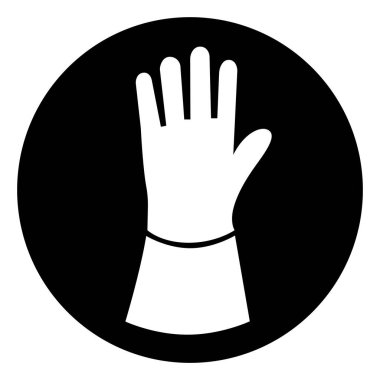 Eldiven Koruyucu Sembol İşareti, Vektör İllüstrasyonu, Beyaz Arkaplan Etiketinde Tecrit. EPS10