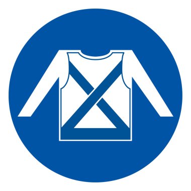 Güvenlik Tişörtü Sembol İşareti, Vektör İllüzyonu, Beyaz Arkaplan Etiketinde İzole EPS10 