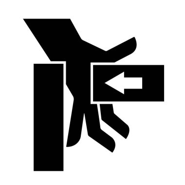 Sağ Siyah Simgeden El Çarpması Gücü, Vektör İllüzyonu, Beyaz Arkaplan Etiketinde Tecrit. EPS10