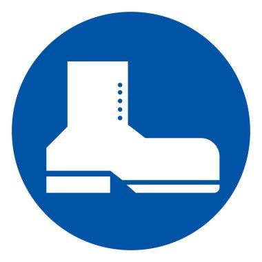 Ayağınızı Koruma Sembolü İşareti, Vektör İllüzyonu, Beyaz Arkaplan Etiketinde İzole EPS10. 