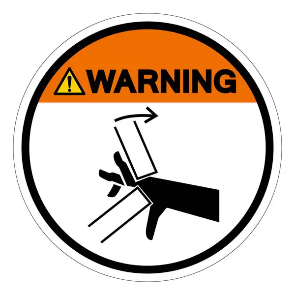 Warning Hand Crush Pinch Point Symbol Sign Vector Illustration Isolate — Stock Vector
