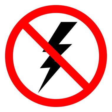 Şimşek ve Gök Gürültüsü Sembol İşareti, Vektör İllüstrasyonu, Beyaz Arkaplan Laboratuvarında Tecrit. EPS10