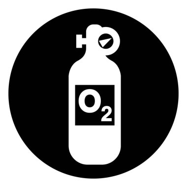 Oksijen Sembol İşareti, Vektör İllüstrasyonu, Beyaz Arkaplan Etiketinde Tecrit. EPS10