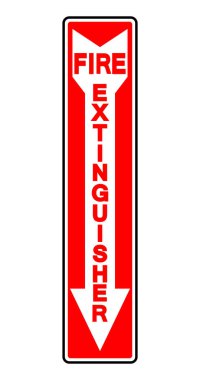 Yangın söndürücü Sembol İşareti, Vektör İllüstrasyonu, Beyaz Arkaplan Etiketinde Tecrit. EPS10