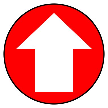 Yön Oku Sembol İşareti, Vektör İllüstrasyonu, Beyaz Arkaplan Etiketinde Tecrit. EPS10