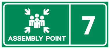 Montaj Noktası 7 Sembol İşareti, Vektör İllüzyonu, Beyaz Arkaplan Etiketinde İzole EPS10. 