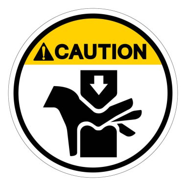 Dikkat El Çarpması Tehlike Sembol İşareti, Vektör İllüstrasyonu, Beyaz Arka plan Laboratuvarı İzole EPS10.