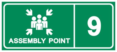 Montaj Noktası 9 Sembol İşareti, Vektör İllüzyonu, Beyaz Arkaplan Etiketinde İzole EPS10 