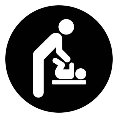 Bebek Değişimi Sembol İşareti, Vektör İllüstrasyonu, Beyaz Arkaplan Etiketinde İzole EPS10 