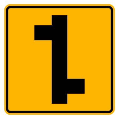 Şaşırmış Kavşak Trafik İşareti, Vektör İllüstrasyonu, Beyaz Arkaplan Laboratuvarında Tecrit. EPS10