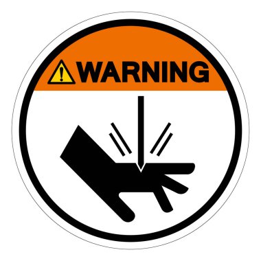 Uyarı Kesme Tehlike Sembolü İşareti, Vektör İllüstrasyonu, Beyaz Arka plan Laboratuvarında Tecrit. EPS10