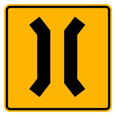 Dar Köprü Trafik İşareti, Vektör İllüstrasyonu, Beyaz Geçmiş Laboratuvarında Tecrit. EPS10