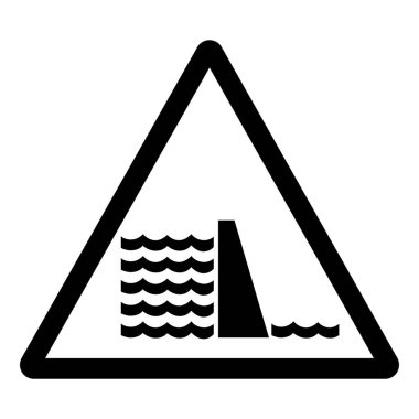 Water Barajı Sembol İşareti, Vektör İllüstrasyonu, Beyaz Arkaplan Etiketinde İzole EPS10.