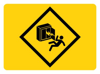 Elektrik Tehlike Sembolü İşareti, Vektör İllüzyonu, Beyaz Arkaplan Etiketinde Tecrit. EPS10