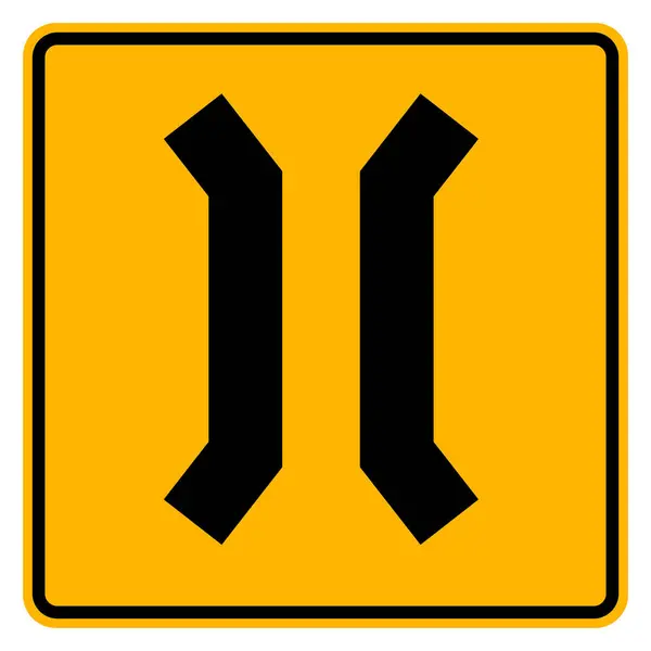 Señal de tráfico de puente estrecho, ilustración de vectores