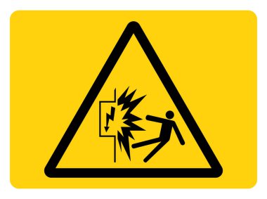 Elektrik Tehlike Sembolü İşareti, Vektör İllüzyonu, Beyaz Arkaplan Etiketinde Tecrit. EPS10