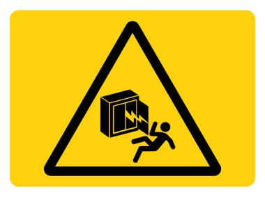 Elektrik Tehlike Sembolü İşareti, Vektör İllüzyonu, Beyaz Arkaplan Etiketinde Tecrit. EPS10