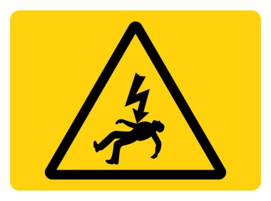 Elektrik Tehlike Sembolü İşareti, Vektör İllüzyonu, Beyaz Arkaplan Etiketinde Tecrit. EPS10