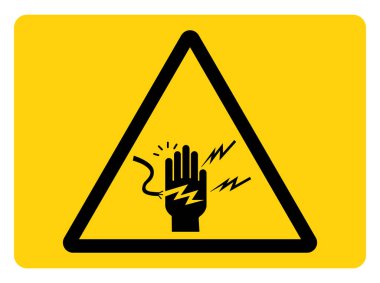 Elektrik Tehlike Sembolü İşareti, Vektör İllüzyonu, Beyaz Arkaplan Etiketinde Tecrit. EPS10