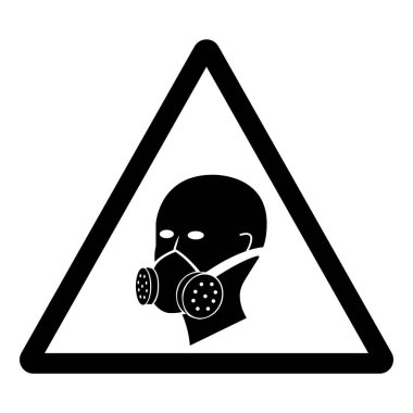 Solunum Cihazı Sembolü İşareti, Vektör İllüzyonu, Beyaz Arkaplan Etiketinde İzole EPS10