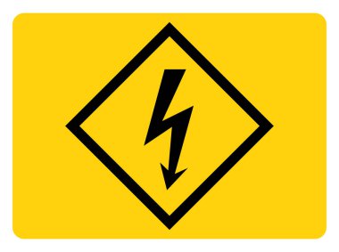 Elektrik Tehlike Sembolü İşareti, Vektör İllüzyonu, Beyaz Arkaplan Etiketinde Tecrit. EPS10