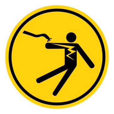 Elektrik Şoku Elektrik İşareti Sembol İşareti, Vektör İllüstrasyonu, Beyaz Arkaplan Etiketinde Tecrit. EPS10