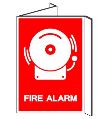 Yangın Alarm Sembolü İşareti, Vektör İllüstrasyonu, Beyaz Arkaplan Etiketinde Tecrit. EPS10