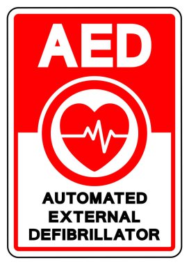 AED Automated External Defibrillator Symbol Sign, Vector Illustration, Isolate On White Background Label.EPS10