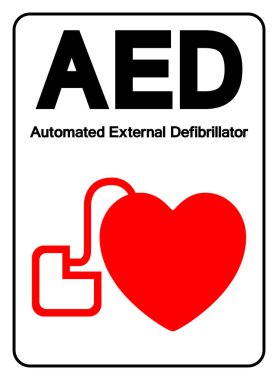 AED Automated External Defibrillator Symbol Sign, Vector Illustration, Isolate On White Background Label.EPS10