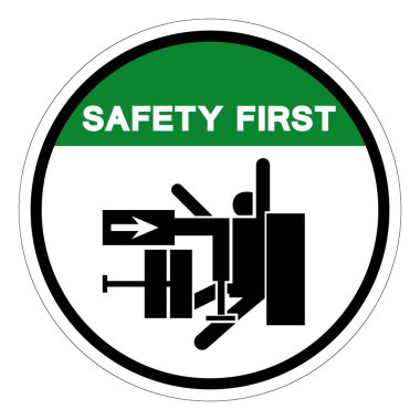 Güvenlik İlk Çarpışma Sembol İşareti, Vektör İllüstrasyonu, Beyaz Arkaplan Laboratuvarında Tecrit. EPS10