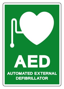 AED Automated External Defibrillator Symbol Sign, Vector Illustration, Isolate On White Background Label.EPS10