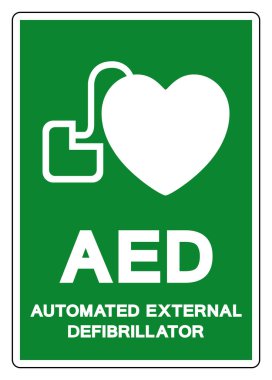 AED Automated External Defibrillator Symbol Sign, Vector Illustration, Isolate On White Background Label.EPS10
