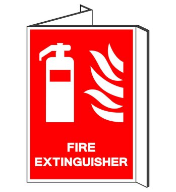 Yangın söndürücü Sembol İşareti, Vektör İllüstrasyonu, Beyaz Arkaplan Etiketinde Tecrit. EPS10 