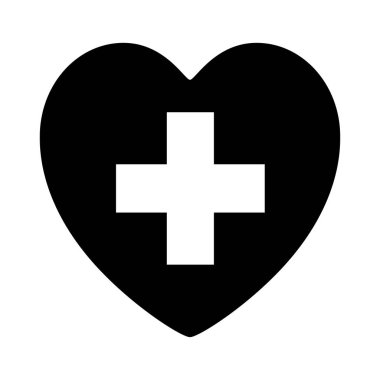 AED Otomatik Dış Defibrilatör Siyah Simge, Vector Illustration, İzolasyon Beyaz Arkaplan Etiketi. EPS10