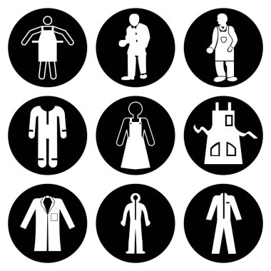 Protective Clothing Set Symbol Sign,Vector Illustration, Isolated On White Background Label.EPS10 